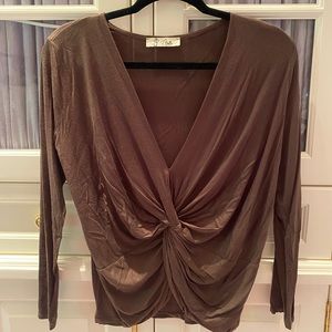 Olive Green Soft, Low-Cut Top